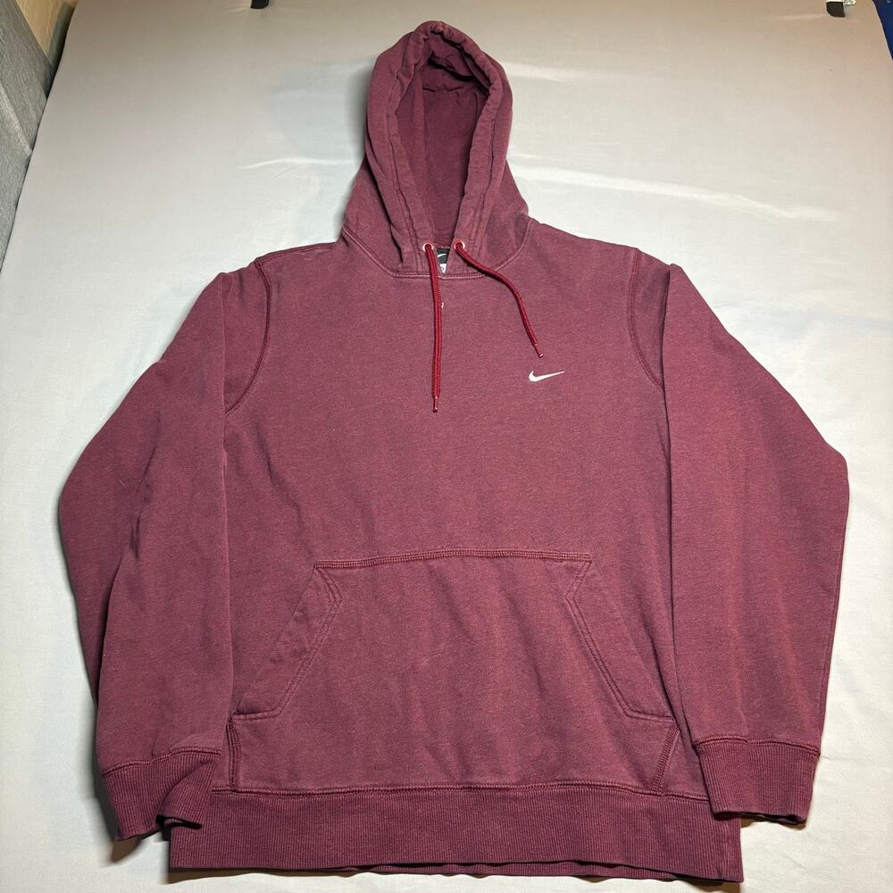 Burgandy nike fleece pullover hoodie